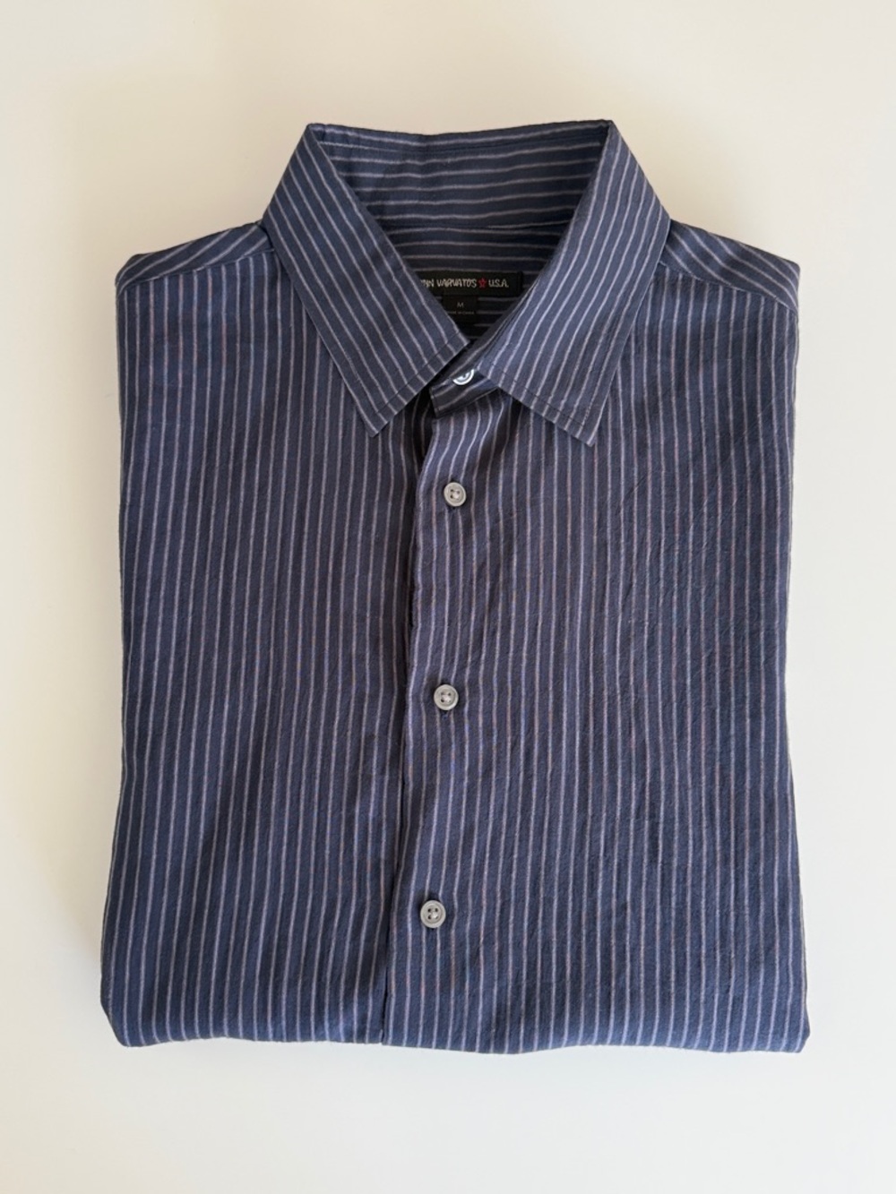 John Varvatos hairline stripe shirt
